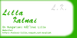 lilla kalnai business card